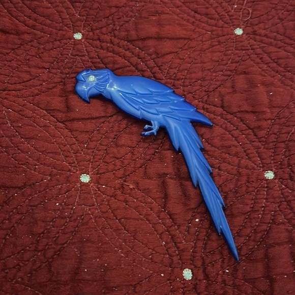 Vintage Buch Deichmann Copenhagen Denmark Big Parrot Bird Brooch Pin Large blue - Picture 1 of 4